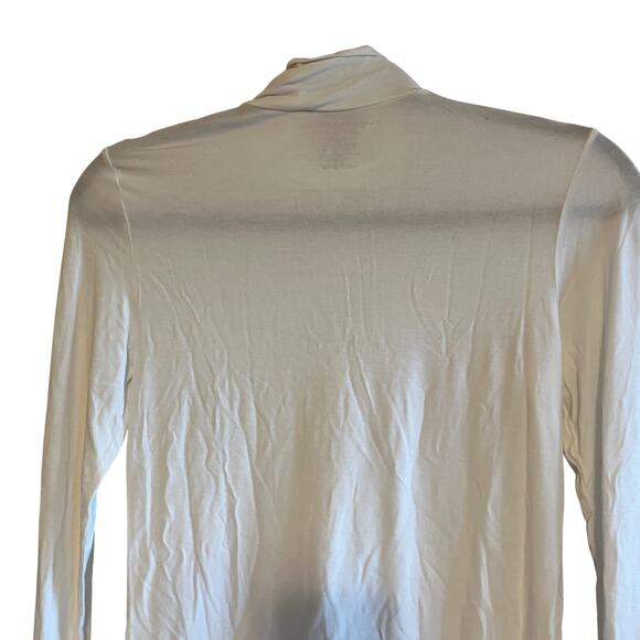 Majestic Filatures Deluxe Soft Touch Mock Neck Long Sleeve Top White Sz 1 US 4 - Picture 5 of 6